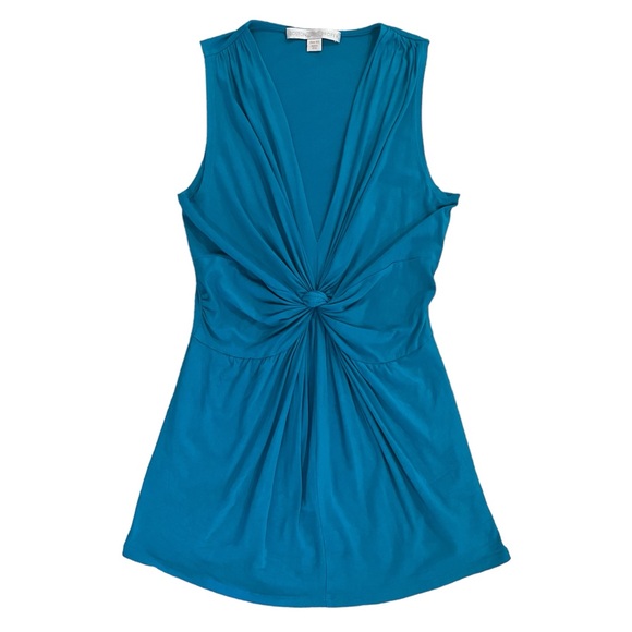 Boston Proper •Turquoise Knot Front Sleeveless Top - XS - Picture 1 of 7